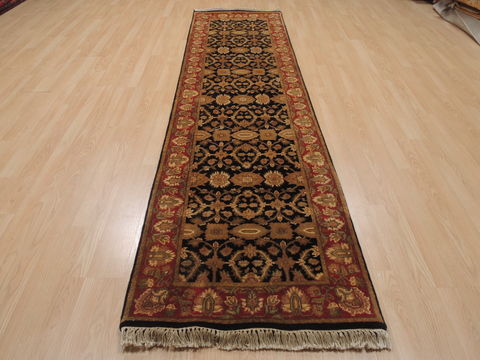 Jaipur Black Runner Hand Knotted 27 X 102 Area Rug 100-109368 Image 1