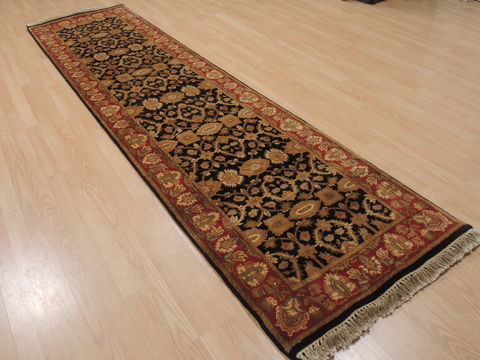 Jaipur Black Runner Hand Knotted 27 X 102 Area Rug 100-109368 Image 3