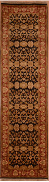 Jaipur Black Runner Hand Knotted 2'7" X 10'2"  Area Rug 100-109368