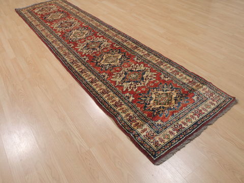 Kazak Red Runner Hand Knotted 28 X 109 Area Rug 100-109371 Image 3