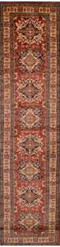 Afghan Kazak Red Runner 10 to 12 ft Wool Carpet 109371