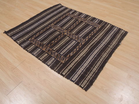 Kilim Brown Flat Woven 39 X 47 Area Rug 100-109374 Image 3