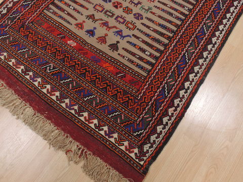 Kilim Red Flat Woven 38 X 47 Area Rug 100-109376 Image 11