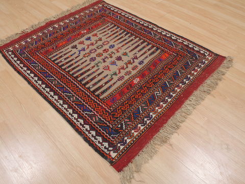 Kilim Red Flat Woven 38 X 47 Area Rug 100-109376 Image 6