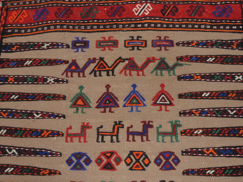 Kilim Red Flat Woven 38 X 47 Area Rug 100-109376 Image 9