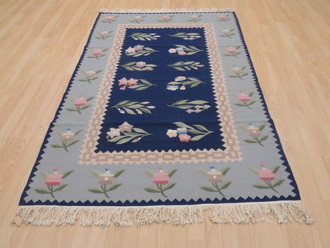 Kilim Blue Flat Woven 40 X 60 Area Rug 100-109380 Image 1