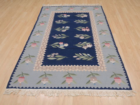 Kilim Blue Flat Woven 40 X 60 Area Rug 100-109380 Image 4