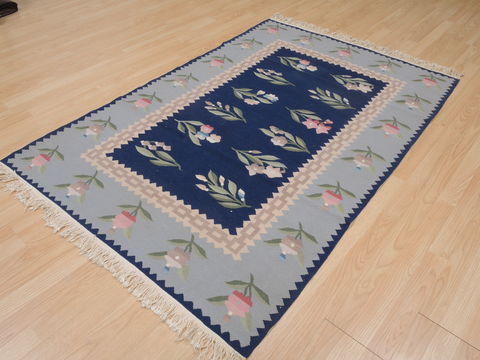 Kilim Blue Flat Woven 40 X 60 Area Rug 100-109380 Image 5