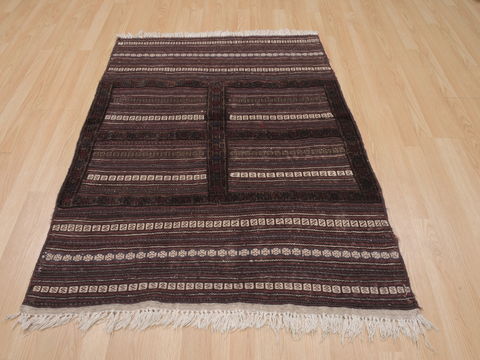Kilim Brown Hand Knotted 38 X 47 Area Rug 100-109389 Image 1