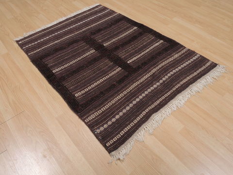 Kilim Brown Hand Knotted 38 X 47 Area Rug 100-109389 Image 9