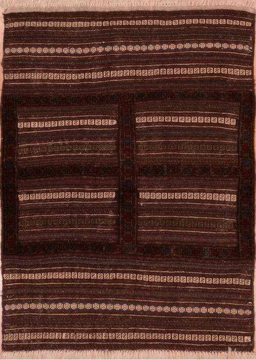 Kilim Brown Hand Knotted 38 X 47 Area Rug 100-109389 Image 0
