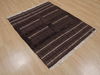 Kilim Brown Hand Knotted 38 X 47  Area Rug 100-109389 Thumb 5