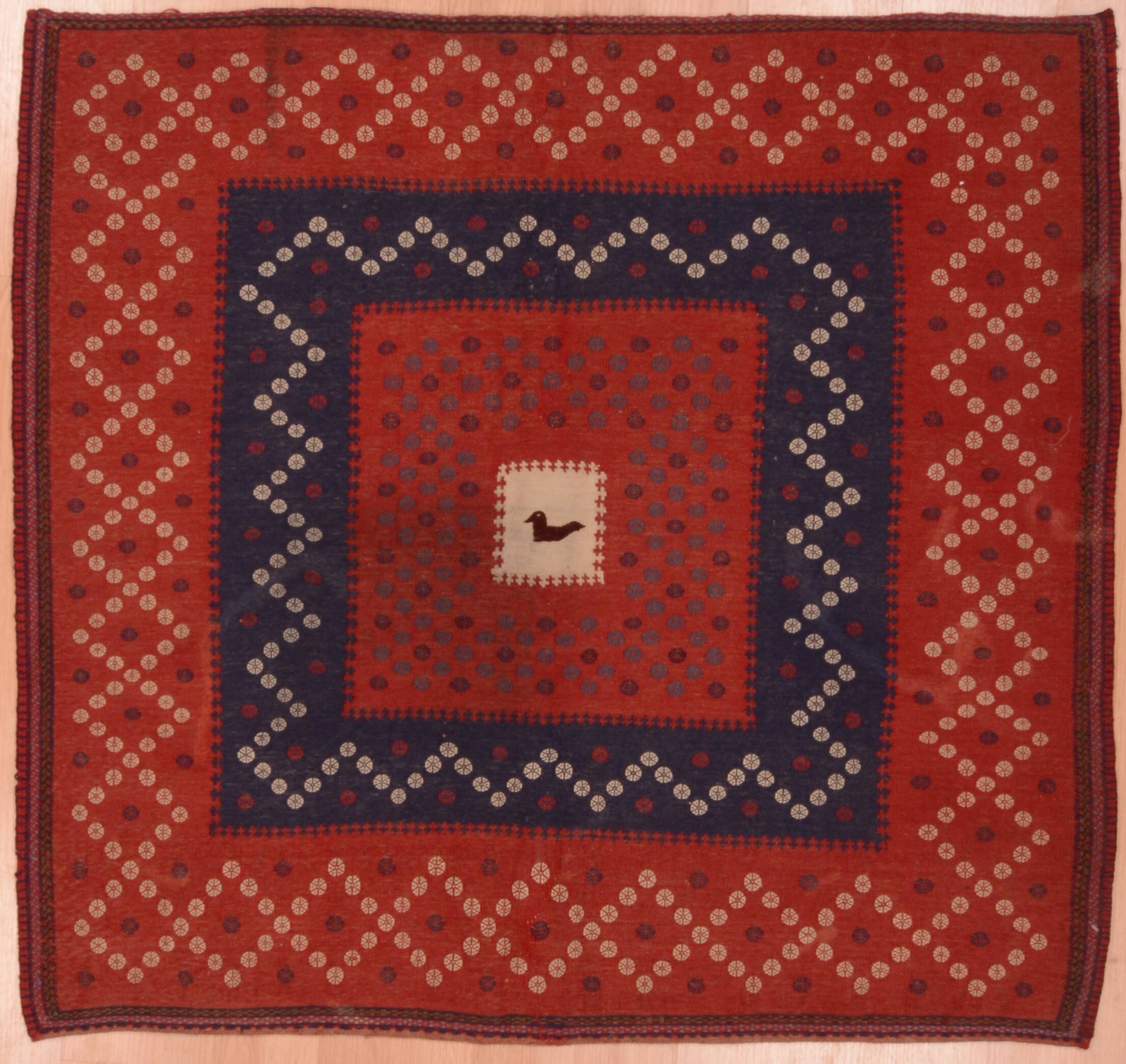 Kilim Red Square Flat Woven 4 2 X Area Rug 100 109396