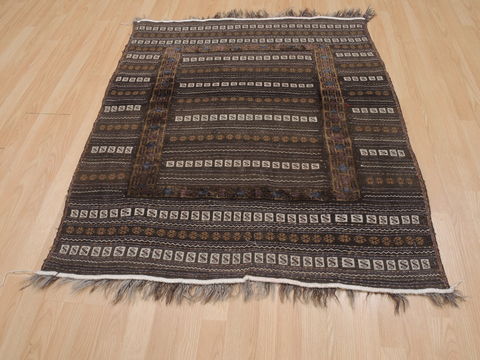Kilim Brown Square Flat Woven 40 X 40 Area Rug 100-109403 Image 14