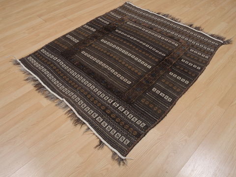 Kilim Brown Square Flat Woven 40 X 40 Area Rug 100-109403 Image 1