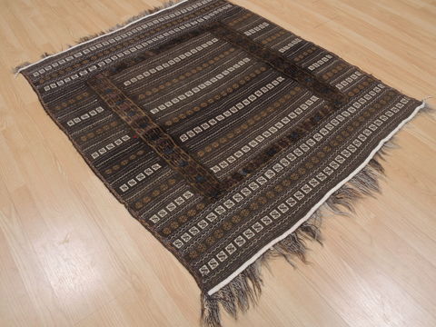 Kilim Brown Square Flat Woven 40 X 40 Area Rug 100-109403 Image 5