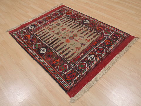 Kilim Red Square Flat Woven 33 X 33 Area Rug 100-109405 Image 12