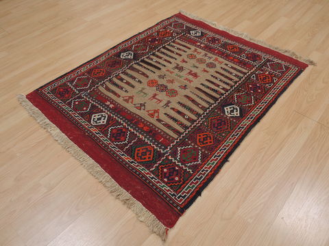 Kilim Red Square Flat Woven 33 X 33 Area Rug 100-109405 Image 5