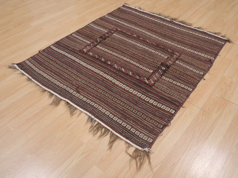 Kilim Brown Hand Knotted 41 X 49 Area Rug 100-109409 Image 11