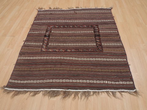 Kilim Brown Hand Knotted 41 X 49 Area Rug 100-109409 Image 1