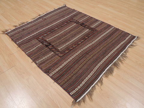 Kilim Brown Hand Knotted 41 X 49 Area Rug 100-109409 Image 3