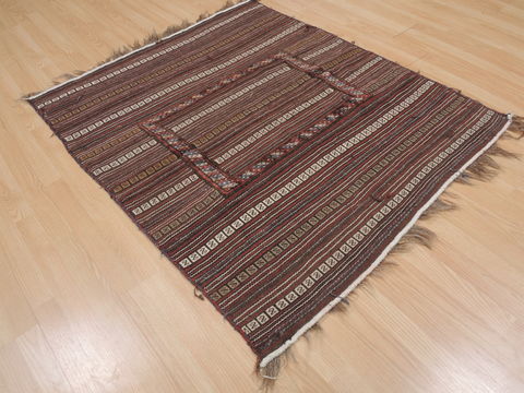 Kilim Brown Hand Knotted 41 X 49 Area Rug 100-109409 Image 5