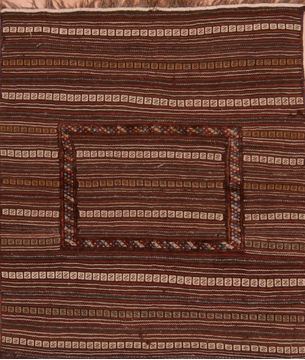 Afghan Kilim Brown Rectangle 3x5 ft Wool Carpet 109409