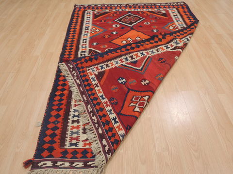 Kilim Red Hand Knotted 51 X 77 Area Rug 100-109413 Image 12
