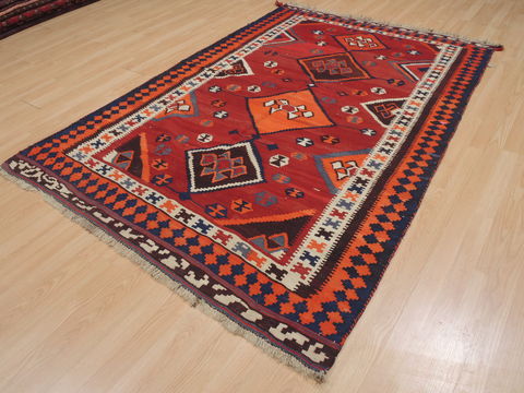 Kilim Red Hand Knotted 51 X 77 Area Rug 100-109413 Image 1