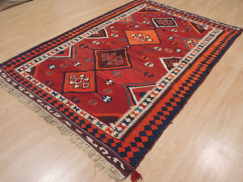 Kilim Red Hand Knotted 51 X 77 Area Rug 100-109413 Image 4