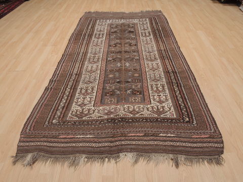 Kilim Brown Runner Hand Knotted 46 X 810 Area Rug 100-109414 Image 1