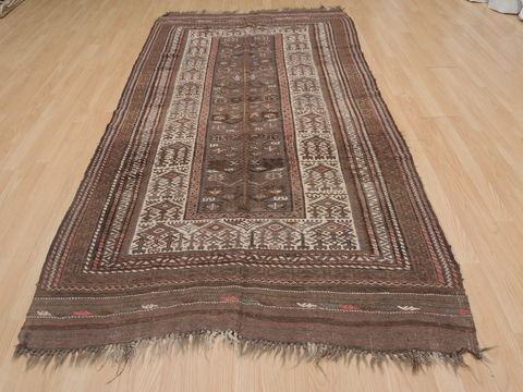 Kilim Brown Runner Hand Knotted 46 X 810 Area Rug 100-109414 Image 4