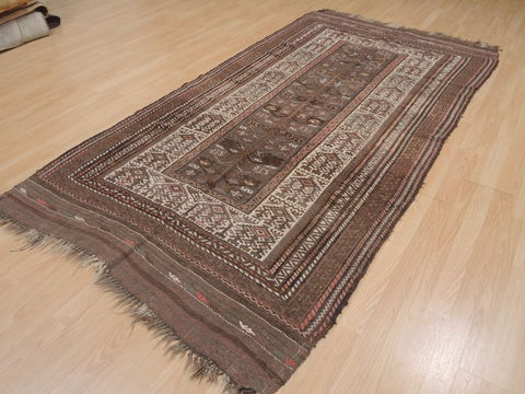 Kilim Brown Runner Hand Knotted 46 X 810 Area Rug 100-109414 Image 5