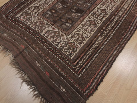 Kilim Brown Runner Hand Knotted 46 X 810 Area Rug 100-109414 Image 8