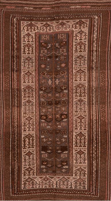 Kilim Brown Runner Hand Knotted 46 X 810 Area Rug 100-109414 Image 0