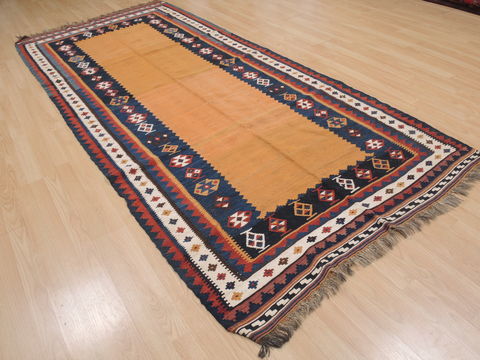 Kilim Beige Runner Hand Knotted 45 X 102 Area Rug 100-109415 Image 2