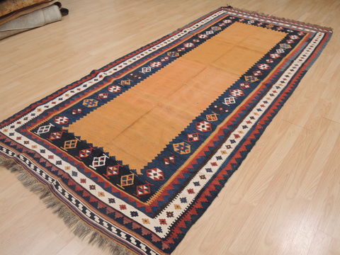 Kilim Beige Runner Hand Knotted 45 X 102 Area Rug 100-109415 Image 8