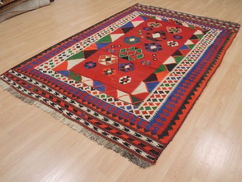 Kilim Red Hand Knotted 53 X 81 Area Rug 100-109417 Image 5