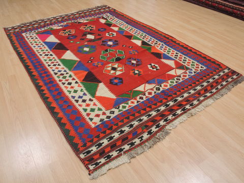 Kilim Red Hand Knotted 53 X 81 Area Rug 100-109417 Image 6