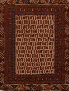 Afghan Kilim Beige Rectangle 6x9 ft Wool Carpet 109432