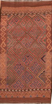 Afghan Kilim Red Rectangle 8x11 ft Wool Carpet 109433