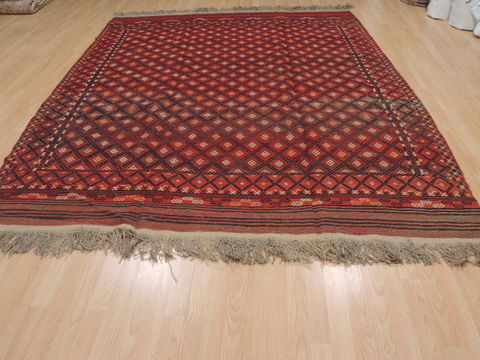 Kilim Red Flat Woven 74 X 90 Area Rug 100-109438 Image 3