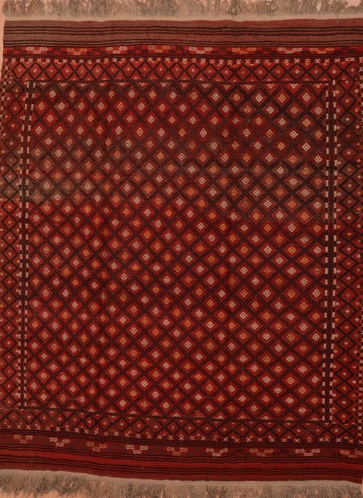 Kilim Red Flat Woven 74 X 90 Area Rug 100-109438 Image 0