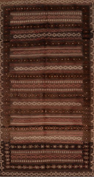 Kilim Brown Flat Woven 56 X 911 Area Rug 100-109442 Image 0