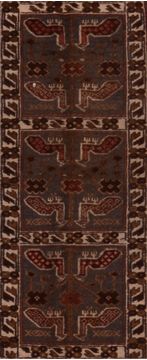 Afghan Kilim Brown Rectangle 5x8 ft Wool Carpet 109446