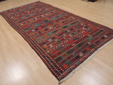 Kilim Red Runner Flat Woven 52 X 107 Area Rug 100-109449 Image 1