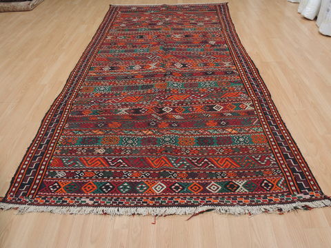 Kilim Red Runner Flat Woven 52 X 107 Area Rug 100-109449 Image 2