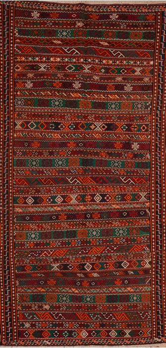 Kilim Red Runner Flat Woven 52 X 107 Area Rug 100-109449 Image 0