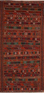 Kilim Red Runner Flat Woven 5'2" X 10'7"  Area Rug 100-109449