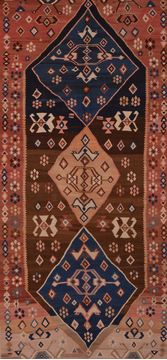 Kilim Brown Runner Flat Woven 5'4" X 11'2"  Area Rug 100-109453